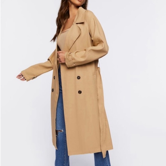 Forever 21 Twill Double-Breasted Trench S - Picture 3 of 3